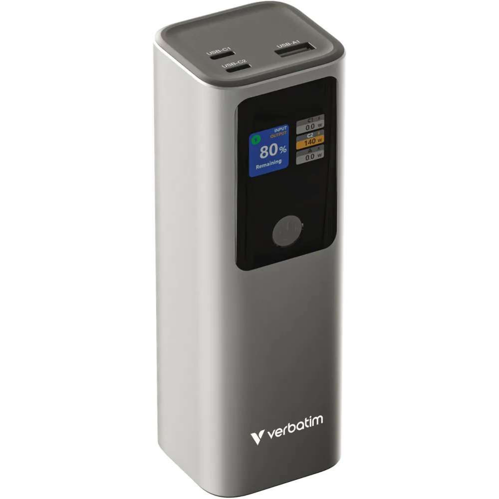 Powerbank Verbatim Charge 'n' Go 32269 - 27000 mAh, 140, 2x USB-C, 1x USB-A, PD 3.0, QC 3.0, Szary