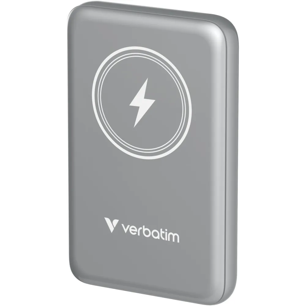 Powerbank Verbatim Charge 'n' Go 32249 - 10000 mAh, 15W magnetyczny, 20W przewodowy, USB-C, PD 3.0, QC 3.0, Szary