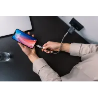 Ładowarka sieciowa Verbatim GNC-35 GaN Charger 35W 32200 - 1x USB-C, 1x USB-A, Szara
