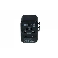 Ładowarka podróżna Verbatim UTA-01 49543 - 100-250V EU, USA, Japonia, Australia, UK, 2x USB-A, Czarna