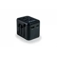 Ładowarka podróżna Verbatim UTA-02 49544 - 100-250V EU, USA, Japonia, Australia, UK, 1x USB-A, 1x USB-C, Czarna