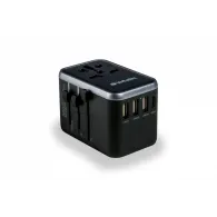 Ładowarka podróżna Verbatim UTA-04 49546 - 100-250V EU, USA, Japonia, Australia, UK, 2x USB-C, 3x USB-A, Czarna