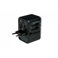 Ładowarka podróżna Verbatim UTA-04 49546 - 100-250V EU, USA, Japonia, Australia, UK, 2x USB-C, 3x USB-A, Czarna
