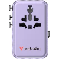 Ładowarka podróżna Verbatim Charge 'n' Travel 100W GaN III 30193 - 2x USB-C, 2x USB-A, Fioletowa