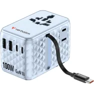 Ładowarka podróżna Verbatim Charge 'n' Travel 100W GaN III 30192 - 2x USB-C, 2x USB-A, Niebieska