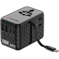 Ładowarka podróżna Verbatim Charge 'n' Travel 100W GaN III 30191 - 2x USB-C, 2x USB-A, Czarna