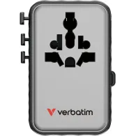 Ładowarka podróżna Verbatim Charge 'n' Travel 100W GaN III 30191 - 2x USB-C, 2x USB-A, Czarna