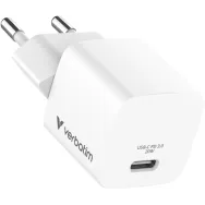 Ładowarka sieciowa Verbatim Mini GaN Charger 20W 32395 - 1x USB-C, Biała