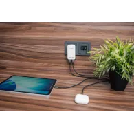Ładowarka sieciowa Verbatim Essentials Slim GaN 65W 30281 - 2x USB-C, PD 3.0, Biała