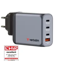 Ładowarka sieciowa Verbatim GaN GNC-100 100W 32202 - 3x USB-C, 1x USB-A, Szara