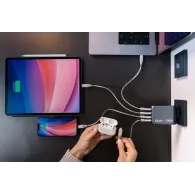 Ładowarka sieciowa Verbatim GaN GNC-100 100W 32202 - 3x USB-C, 1x USB-A, Szara