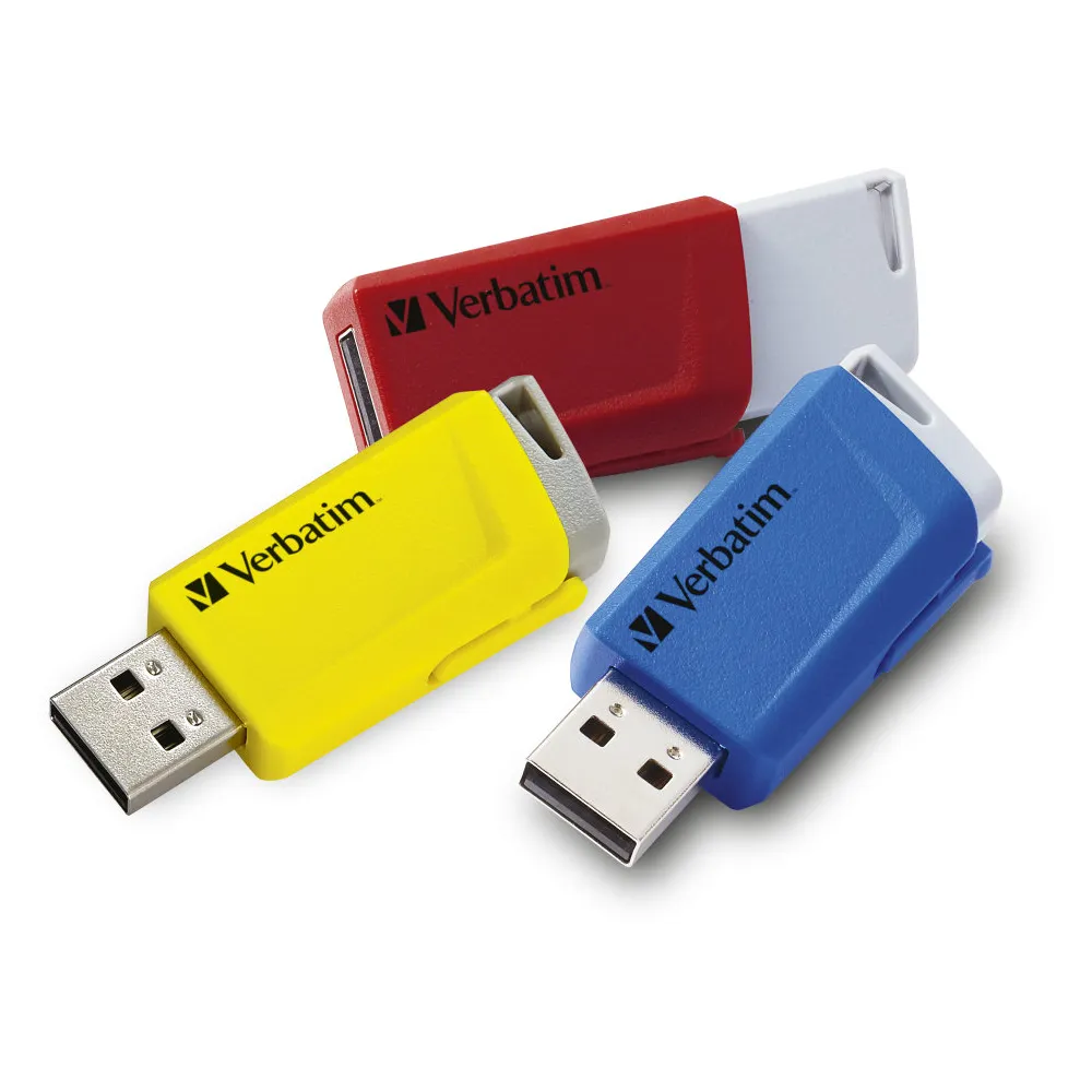 Pendrive Verbatim Store'n'Click 3x 16 GB 49306 - USB-A 3.2 Gen 1, Czerwony, Niebieski, Żółty