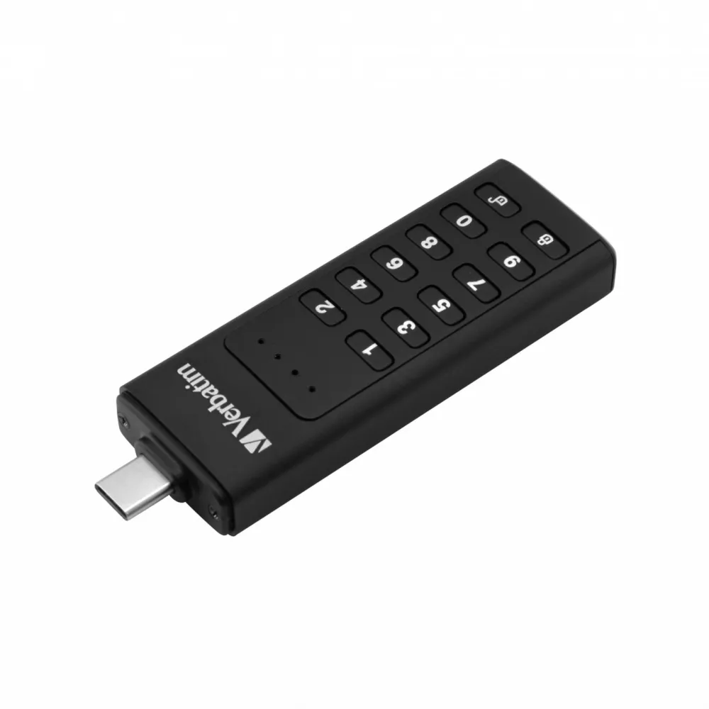 Pendrive Verbatim Keypad Secure 128 GB 49432 - 256-bit AES, USB-C 3.2 Gen 1, Czarny