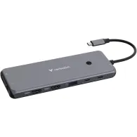 Replikator portów Verbatim USB-C Pro CMH-13 32153 - 4x USB-A 3.2, 2x USB-A 2.0, 2x USB-C 3.2 Gen 2, 2x HDMI, DP, Audio, RJ45