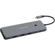 Replikator portów Verbatim USB-C Pro CMH-13 32153 - 4x USB-A 3.2, 2x USB-A 2.0, 2x USB-C 3.2 Gen 2, 2x HDMI, DP, Audio, RJ45