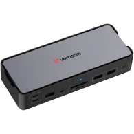 Stacja dokująca Verbatim USB-C Pro CDS-15 32171 - Host USB-C, 4x USB-A, 2x USB-C, Audio, USB-C PD, 2x HDMI, DP, RJ45, SD