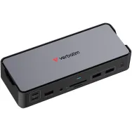 Stacja dokująca Verbatim USB-C Pro CDS-15 32171 - Host USB-C, 4x USB-A, 2x USB-C, Audio, USB-C PD, 2x HDMI, DP, RJ45, SD