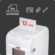 Niszczarka dokumentów HSM shredstar Autofeed X300 1037111 - 4x12mm, P4, Biała