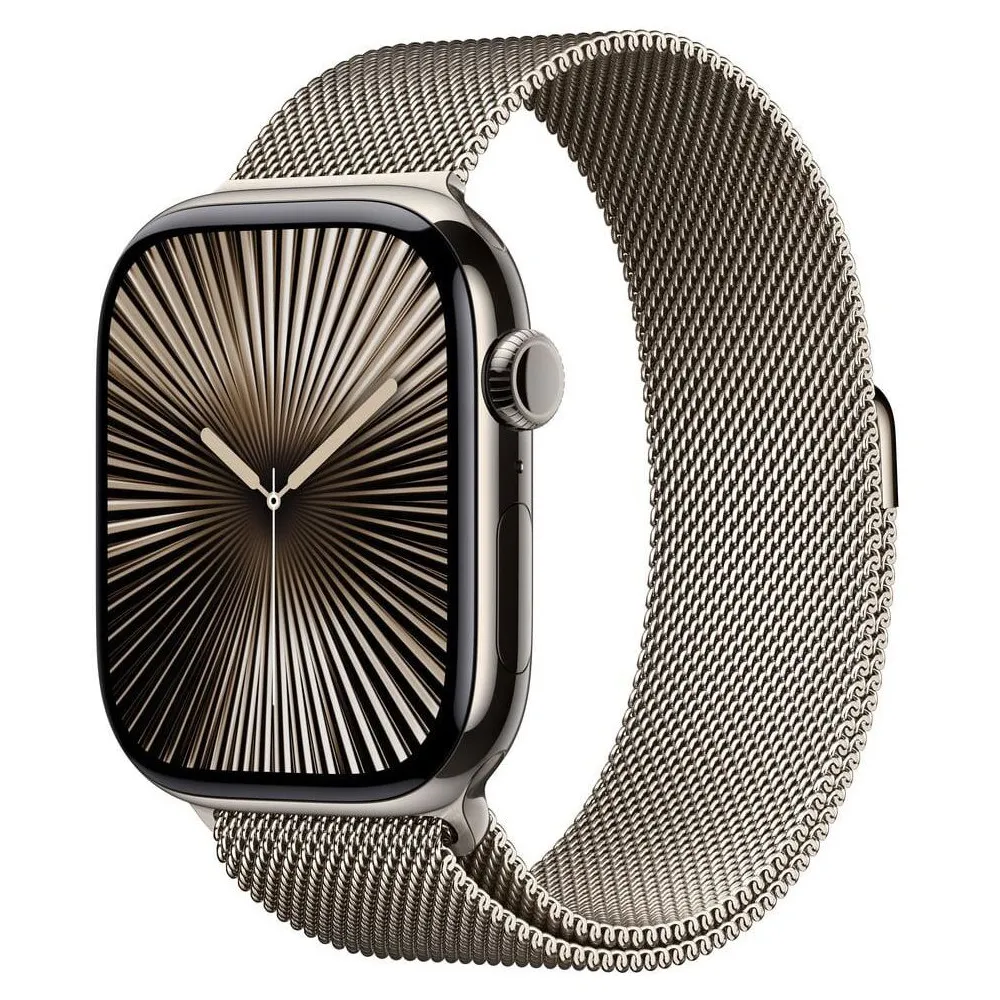 Smartwatch Apple Watch 10 MWYC3ET/A - 46 mm, GPS + Cellular, naturalny tytan z bransoletą mediolańską z naturalnego tytanu, M|L