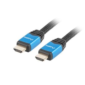 Kabel Lanberg Premium HDMI 2.0 CA-HDMI-20CU-0010-BL - 1 m, Czarny, Niebieski