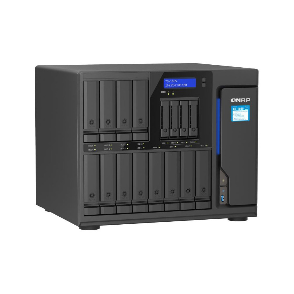 Zdjęcie produktu Serwer NAS QNAP Tower TS-1655-ZV - Tower/Intel Atom C5125/64 GB RAM/96 TB/12 wnęk/2 x M.2/hot-swap/3 lata Door-to-Door