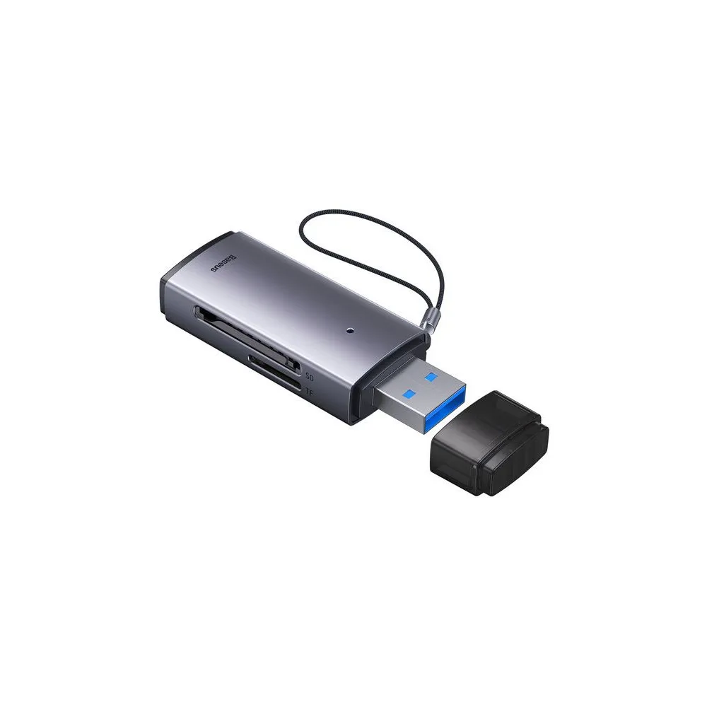 Czytnik kart pamięci Baseus WKQX060013 - USB 3.0, SD i microSD, Szary