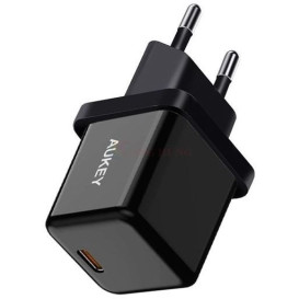 Ładowarka sieciowa AUKEY USB-C PA-F5 OEM BLACK - Czarna, 20 W