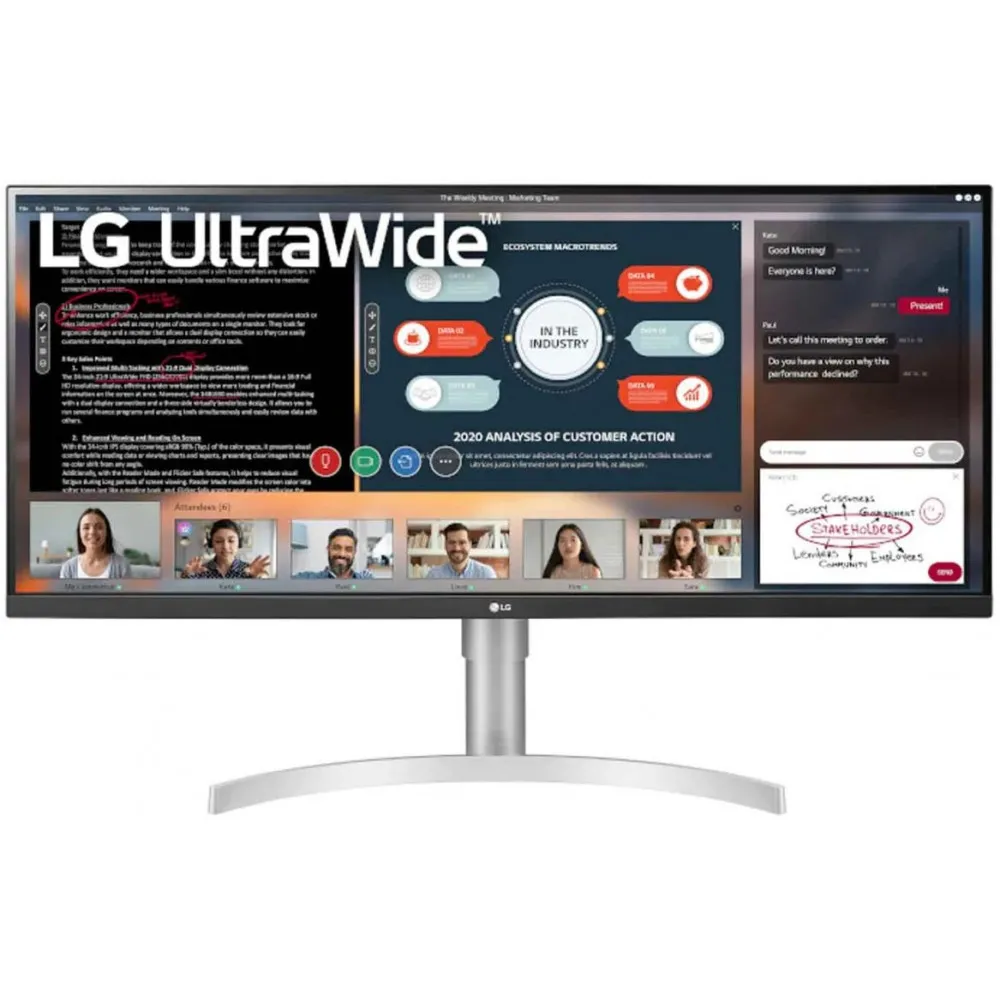 Monitor LG 34WN650-W.AEU, 34", 2560x1080, 21:9, IPS, FreeSync, 5 ms, Czarno-białe | Sklep ITnes.pl, IT for BUSINESS