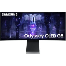 Monitor Samsung Odyssey OLED G8 LS34BG850SUXEN - 34"/3440x1440 (UWQHD)/175Hz/21:9/zakrzywiony/OLED/FreeSync/0,1 ms/pivot/USB-C/Srebrny