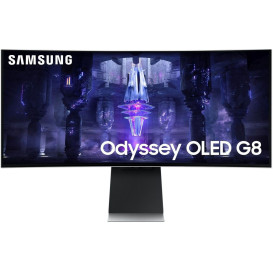 Monitor Samsung Odyssey OLED G8 LS34BG850SUXEN - 34"/3440x1440 (UWQHD)/175Hz/21:9/zakrzywiony/OLED/FreeSync/0,1 ms/USB-C/Srebrny