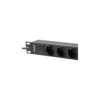 Listwa zasilająca Rack PDU Lanberg PDU-03F-0200-BK - do szaf 10", 1U, 3 gniazda "schuko", przewód 2m