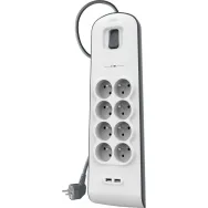 Listwa antyprzepięciowa Belkin 900J BSV804CA2M - 8 gniazd, 2 m, Biała, Szara - BSV804CA2M | Sklep ITnes.pl - IT for BUSINESS