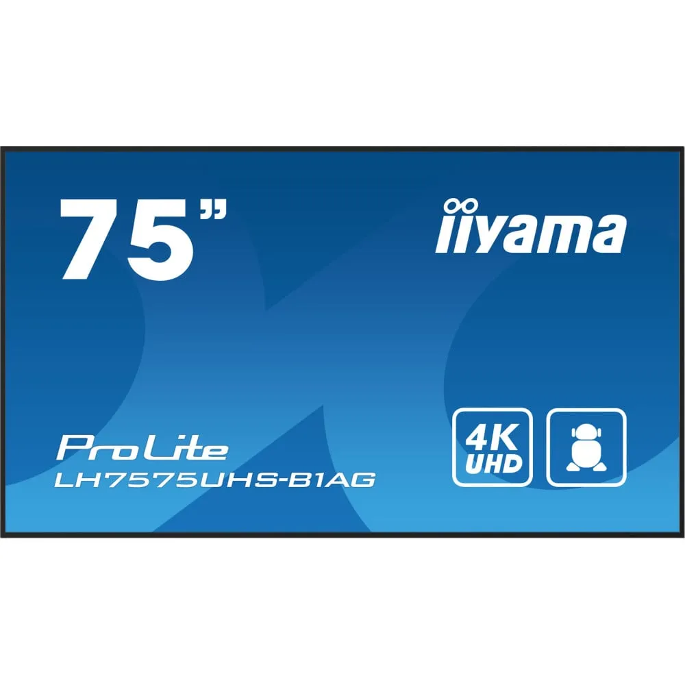 Monitor iiyama ProLite LH7575UHS-B1AG, 75", 3840x2160 (4K), IPS, 8 ms, Czarny | Sklep ITnes.pl, IT for BUSINESS