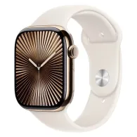 Smartwatch Apple Watch 10 MX063ET/A - 42 mm, GPS + Cellular, złoty tytan z paskiem sportowym księżycowa poświata, S/M
