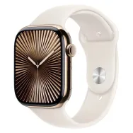 Smartwatch Apple Watch 10 MX063ET/A - 42 mm, GPS + Cellular, złoty tytan z paskiem sportowym księżycowa poświata, S/M
