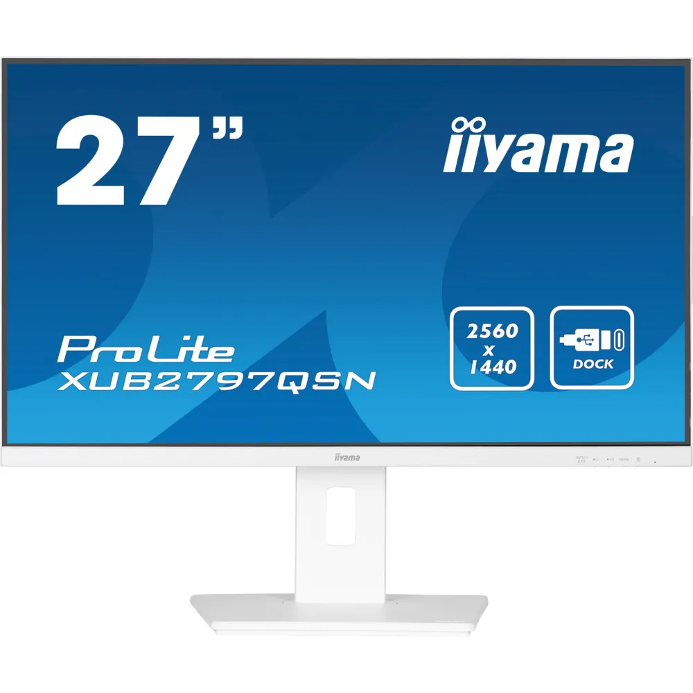 Monitor iiyama ProLite XUB2797QSN-W2, 27", 2560x1440 (QHD), 100Hz, IPS, 1 ms, pivot, USB-C, Biały | Sklep ITnes.pl, IT for BUSIN