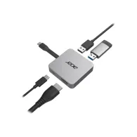 Replikator portów Acer 4in1 UBS-C HP.DSCAB.014 - USB-C, 2x USB-A, HDMI, PD 100W, Szary