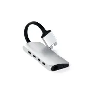 Replikator portów Satechi USB-C Dual Multimedia Adapter ST-TCDMMAS - USB-C, 2x USB-A, 2x HDMI, microSD i SD, Ethernet, Srebrny