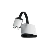Replikator portów Satechi USB-C Dual Multimedia Adapter ST-TCDMMAS - USB-C, 2x USB-A, 2x HDMI, microSD i SD, Ethernet, Srebrny
