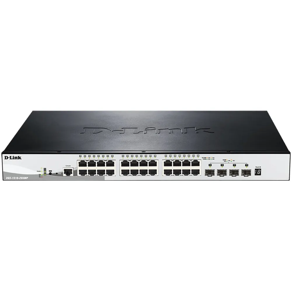 Switch zarządzalny D-Link DGS-1510-28XMP/E, 24x 100|1000Mbps RJ45, 4x 10GbE SFP+, POE+ | Sklep ITnes.pl, IT for BUSINESS
