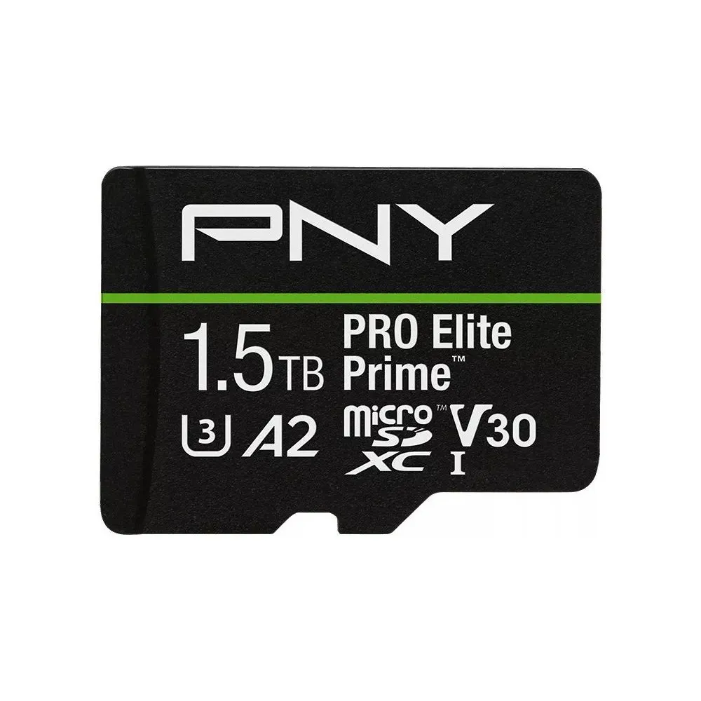 Karta pamięci PNY PRO Elite Prime 1,5TB P-SDU1T5V32200PEP-GE - Adapter SD, UHS-I, Class 10, U3, V30 Karta pamięci PNY PRO Elite Prime 1,5TB P-SDU1T5V32200PEP-GE - Adapter SD, UHS-I, Class 10, U3, V30
