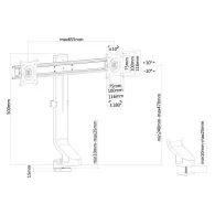 Uchwyt biurkowy do monitora Neomounts by Newstar Flat Screen Desk Mount 10-27" FPMA-D860DBLACK - Czarny