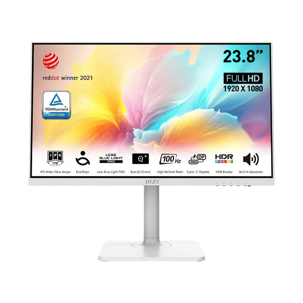 Zdjęcie produktu Monitor MSI MODERN MD2412PW - 23,8"/1920x1080 (Full HD)/100Hz/IPS/1 ms/pivot/Biały