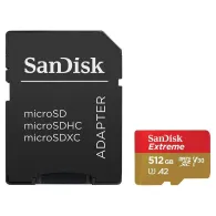Karta pamięci SanDisk microSDXC Extreme 512GB + adapter SDSQXAV-512G-GN6MA - Kolor złoty, Czerwona | Sklep ITnes.pl - IT for BUS