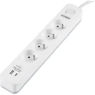 Listwa zasilająca antyprzepięciowa Ever PROTECT 4PL 1A1C USB T/LZ12-PRO015/1000