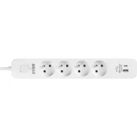 Listwa zasilająca antyprzepięciowa Ever PROTECT 4PL 1A1C USB T/LZ12-PRO015/1000