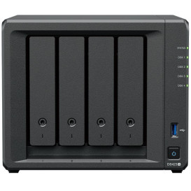 Serwer NAS Synology Desktop Plus DS423NVI - Tower/Intel Celeron J4125 Liczba procesorów: 1 Architektura procesora: 64-bit Częstotliwość procesora: 4-core 2.0 (podstawowy) / 2.7 (turbo) GHz Mechanizm szyfrowania sprzętowego (AES-NI)/6 GB RAM/8 TB/4 wnęki/2