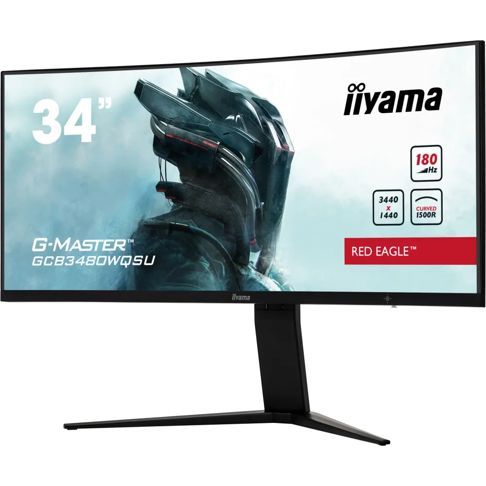 Monitor iiyama ProLite GCB3480WQSU-B1 - 34"/3440x1440 (UWQHD)/180Hz/21:9/zakrzywiony/VA/FreeSync/HDR/0,400 ms/Czarny