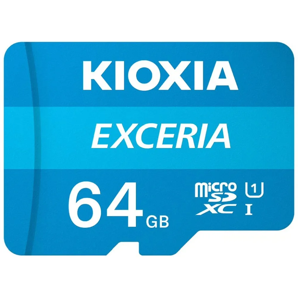 Karta pamięci KIOXIA MicroSDXC EXCERIA 64 GB UHS-I Class 10 LMEX1L064GG2 - Niebieska Karta pamięci KIOXIA MicroSDXC EXCERIA 64 GB UHS-I Class 10 LMEX1L064GG2 - Niebieska