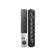 Listwa antyprzepięciowa zasilająca Qoltec 50111 - 6 gniazd, 1,8 m, Czarna